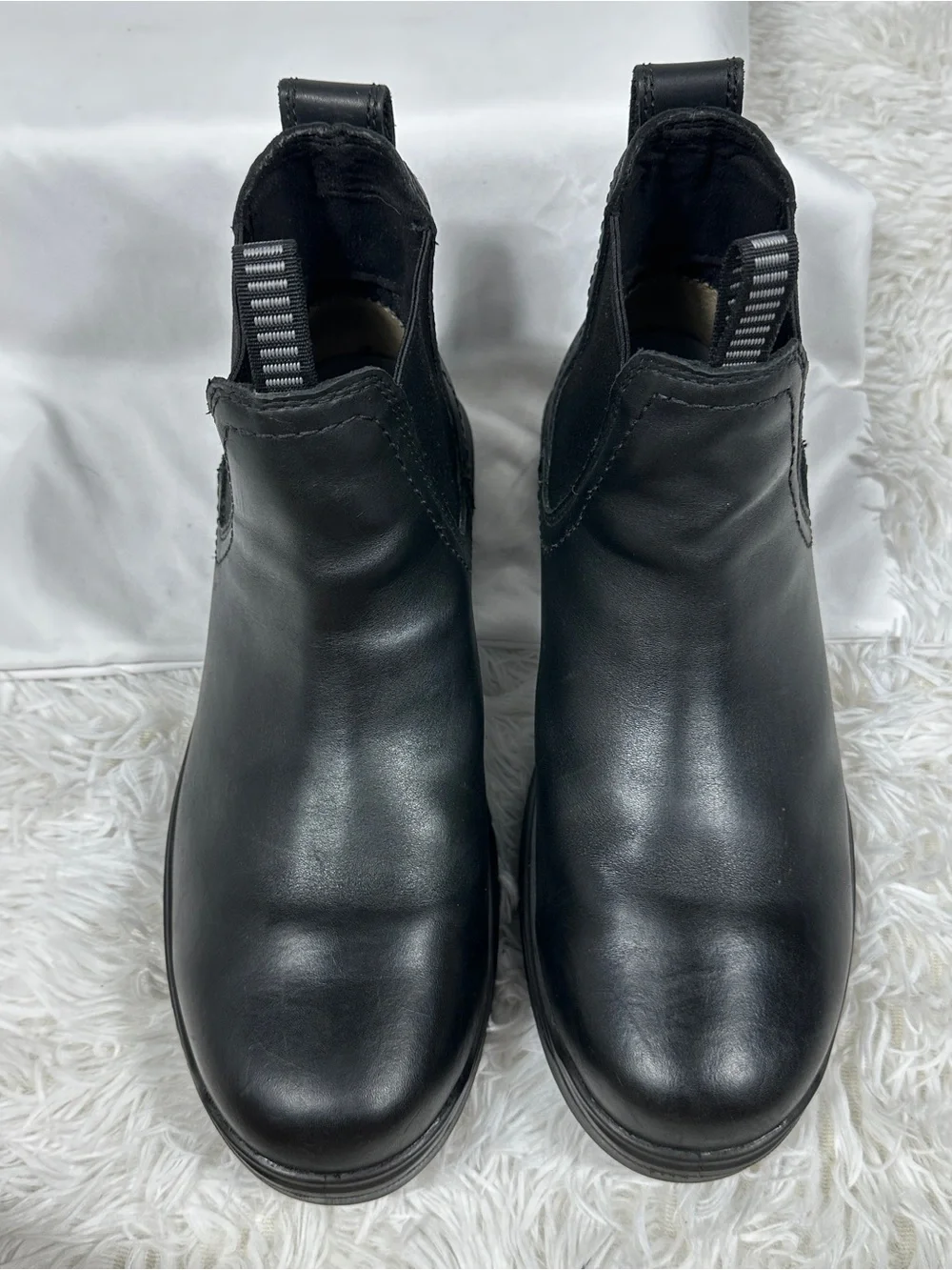 Ariat Work Turbo Men 10.5 EE Black Leather Waterproof Slip On Chelsea Work Boots